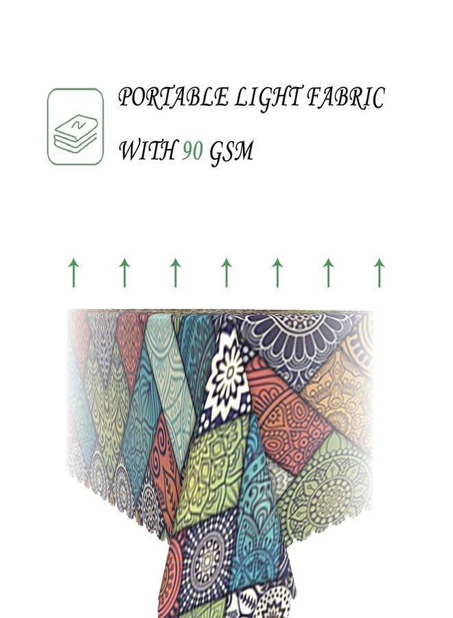 ggaimwf مفرش طاولة مستطيل بوهيمي مغربي من ggaimwf، مقاس 54 × 78 بوصة، بنقوش هندسية قبلية، فسيفساء ماندالا، مقاوم للماء والبقع، مناسب للمطبخ، الحفلات، حفلات الزفاف، البوفيهات، الولائم المنزلية، وتناول الطعام - Image 3