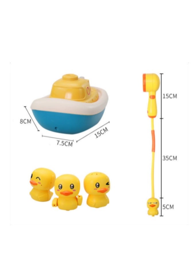 MIXDE - Cute Duck Bath Shower Head Toys Set with Anti-bacterial Filter Water Sprinkler For Kids - Image 1
