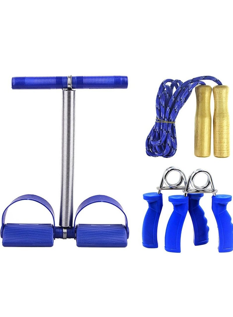 سبال مجموعة تمارين البطن/اللياقة البدنية ثلاثية الاتجاهات مع حبل القفز ومقبض اليد - Image 1