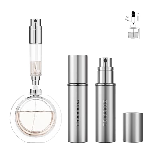 Travalo Refillable Perfume Atomizer Bottom Filling Fragrances Perfume Bottle Mini Cologne Dispenser Travel sized Portable Sprayer for Women Men Gift ESSENTI SILVER - Image 1