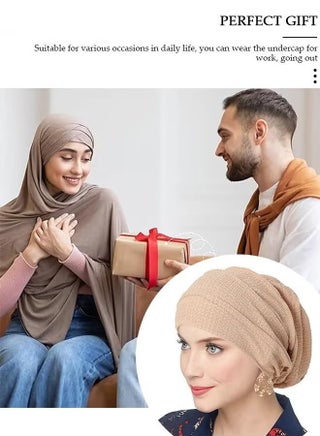 Geustos Women Under Scarf Hijab Cap Beanie Hat Headband Islamic