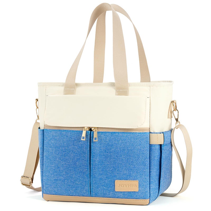 JOYHILL Lunch Bag for Women, Lunch Tote Leakproof Insulated Lunch Box with Shoulder Strap, Adult Reusable Lunch Cooler Tote Bags for Work Picnic Camping Beach (I-LIGHT BLUE) - Image 1