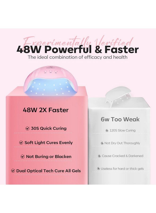 Modelones Poly Nail Gel Kit, 6 Colors Poly Extension Gel Clear Pink White with 48W Nail Lamp 3D Nail Charms Builder Slip Solution Complete Toe Nail Kit Supplies for Starter - Image 5