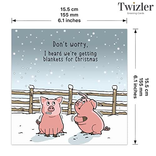 Twizler Funny Christmas Card - Pigs in Blankets - Merry Christmas Card - Humorous Mens Happy Xmas Male - Womens Xmas Female - Image 3