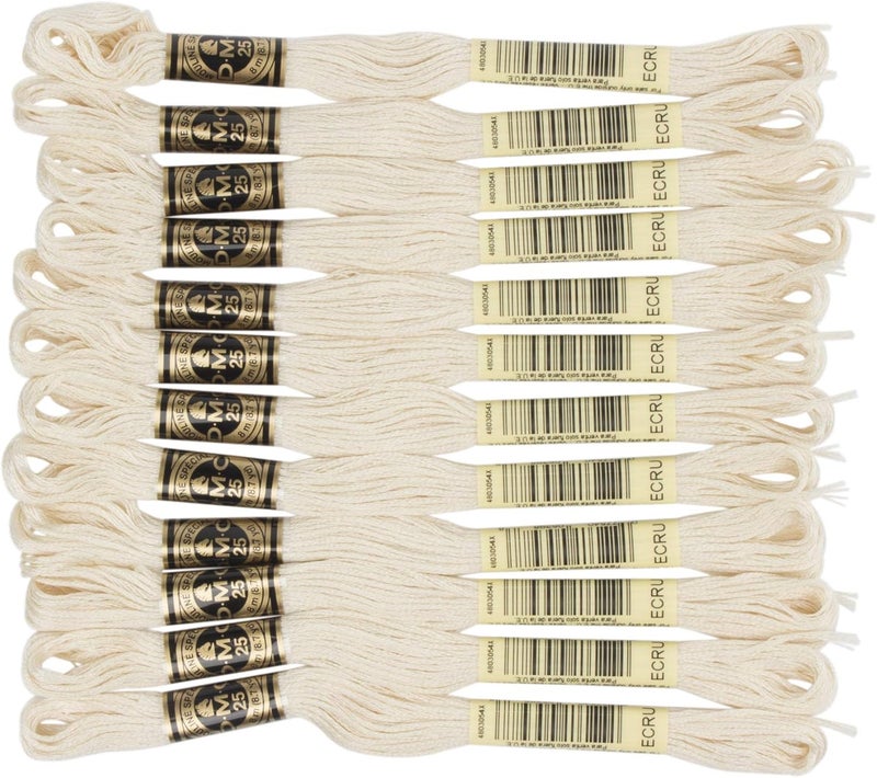 DMC 6-Strand Embroidery Cotton Floss - Ecru - 12/Pkg - Image 1