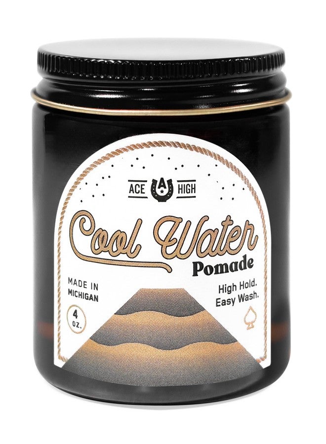 ace high Cool Water Gel Pomade, High Hold, Medium Finish, Natural Shine, Water Based, Hand Crafted, 4oz - Image 1