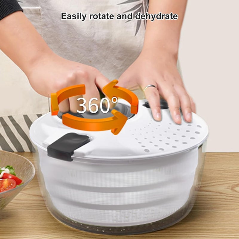 Space Saving Two Story Salad Spinner Rapid Water Removal Tool Dishwasher Safe Kitchen Addition Two Layer Hand Handle Salad Spinner - Image 5