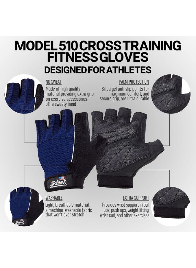 شيك قفازات Schiek Cross Training، وركوب الدراجات، وركوب الدراجات واللياقة البدنية متوسطة الحجم - Image 3