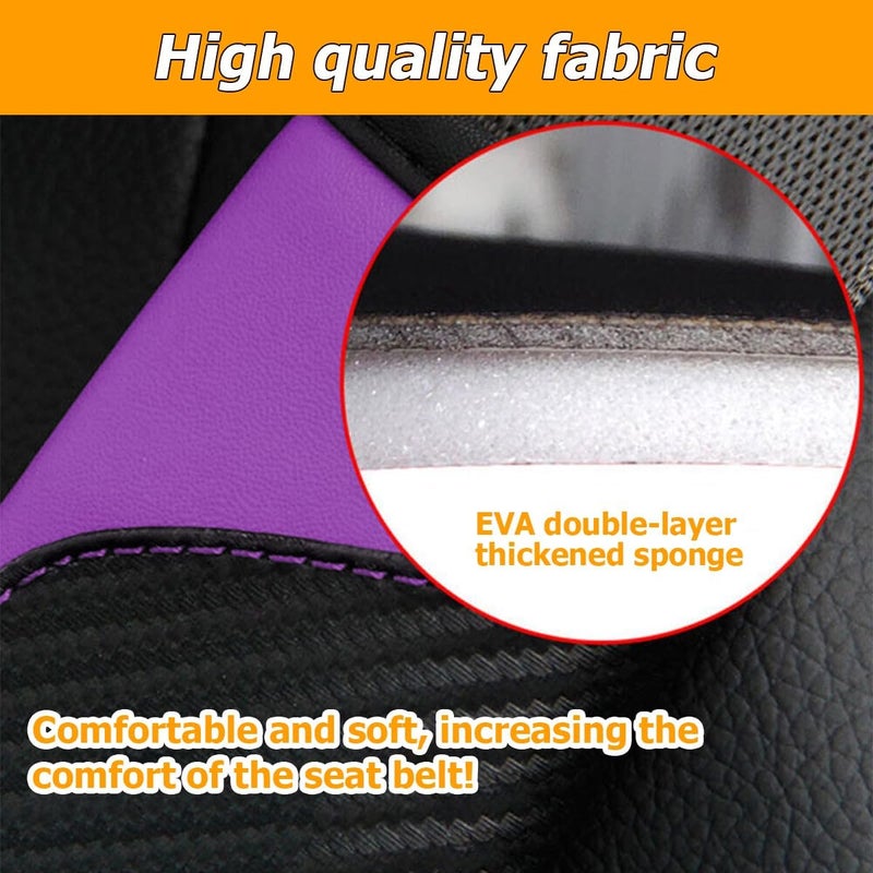 Osilly 2PCS Purple Carbon Fiber Seat Belt Covers - Image 3