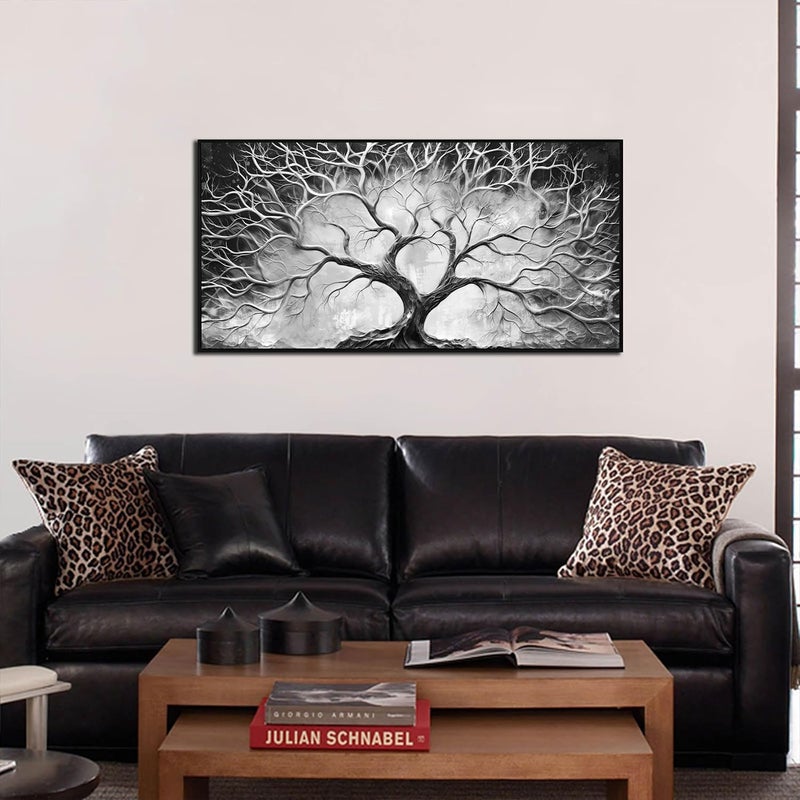 CGXART Black and White Tree Canvas Wall Art - Image 4