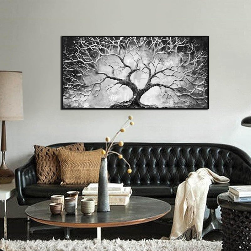 CGXART Black and White Tree Canvas Wall Art - Image 2