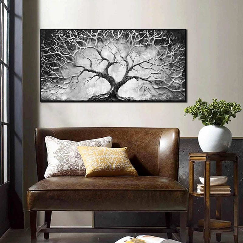 CGXART Black and White Tree Canvas Wall Art - Image 3