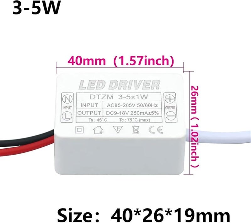 LED Driver Power Supply Unit 1 3W 250MA 85 265V AC For White LED Lighting Accessories - Image 4