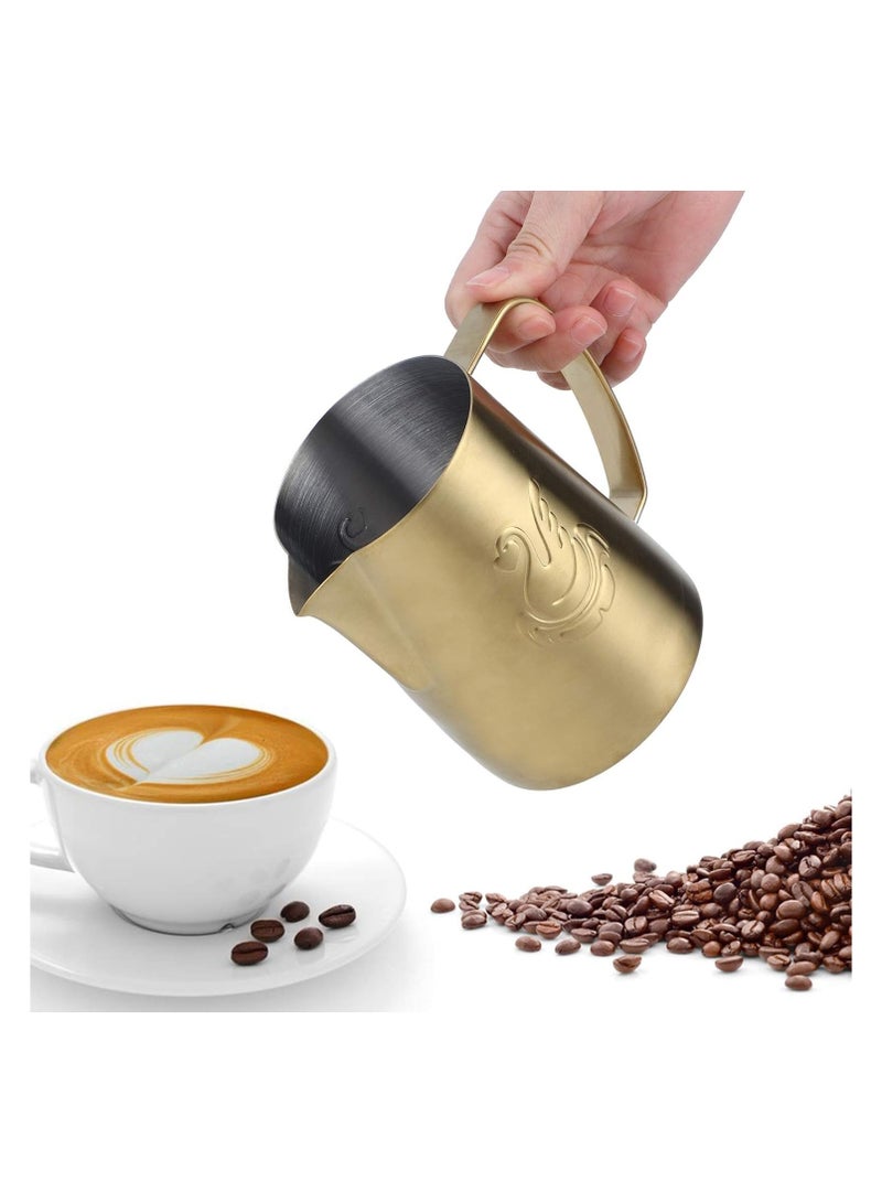 Foam Jug for Coffee, Milk, Stainless Steel, Foam Cup - Barista, Milk Pitcher, Espresso, Cappuccino, Latte Art, Milk Pitcher, Steam Jugs, Multi-Purpose Coffee Cup 600ml, ace  - Image 1