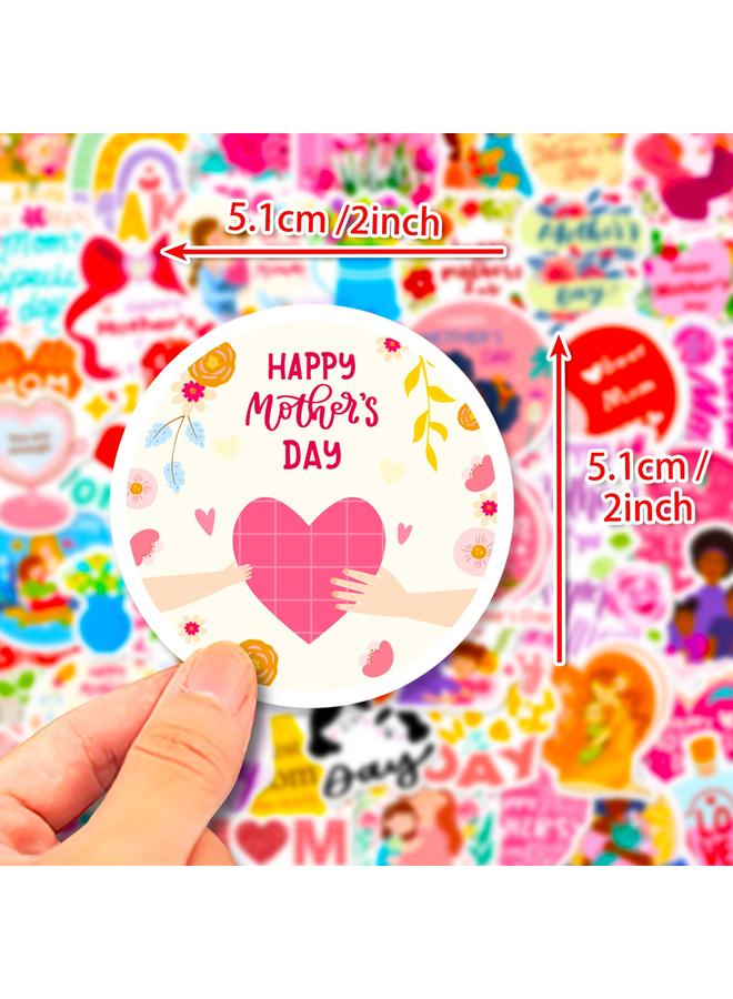 Bluejw 50 I LOVE YOU MOM Stickers Happy Mother's Day Flowers Bouquet Baking Cake Label Sticker - Image 3