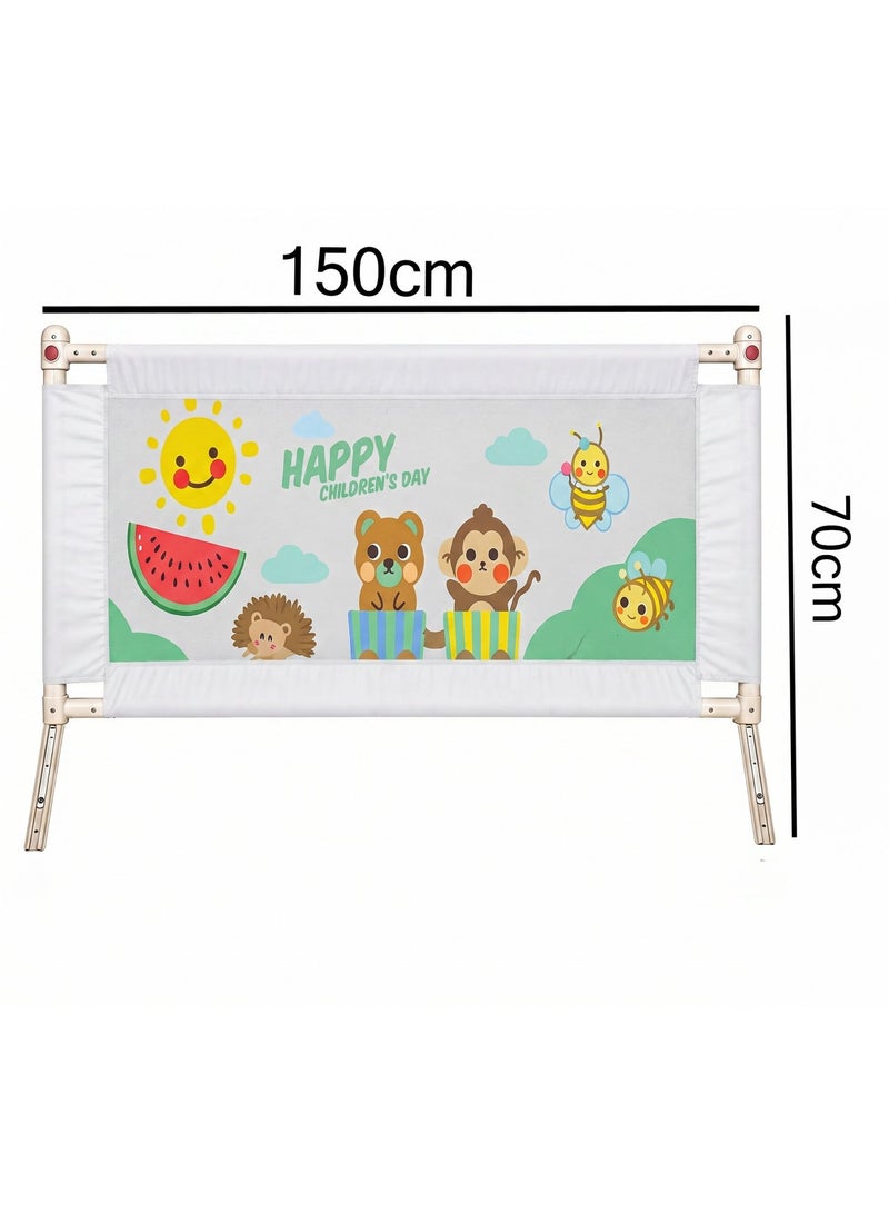 Toddler Bed Safety Rail Guard 150cm Adjustable Bedside Safety Barrier for Kids & Babies with Breathable Mesh and Secure Lock System - Image 2