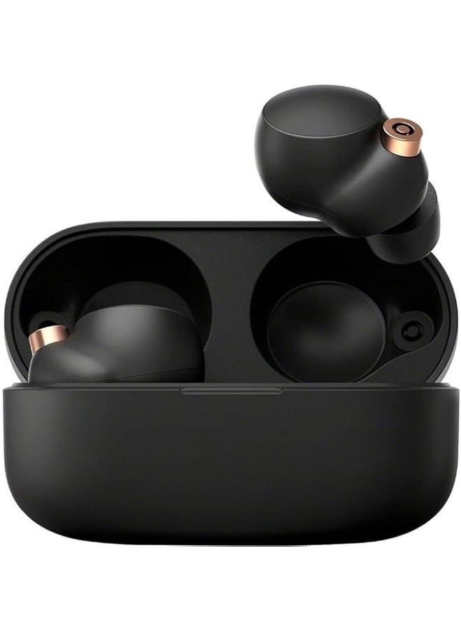 سوني كوبوريشن سماعات أذن لاسلكية بالكامل من سوني طراز WF-1000XM4، الرائدة في مجال إلغاء الضوضاء، مزودة بخاصية مدمجة، لون أسود - Image 1