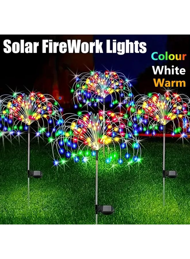 60 LED Smart Solar Outdoor Fireworks Lights Multicolor 8 Modes Auto On Off Garden - Image 2