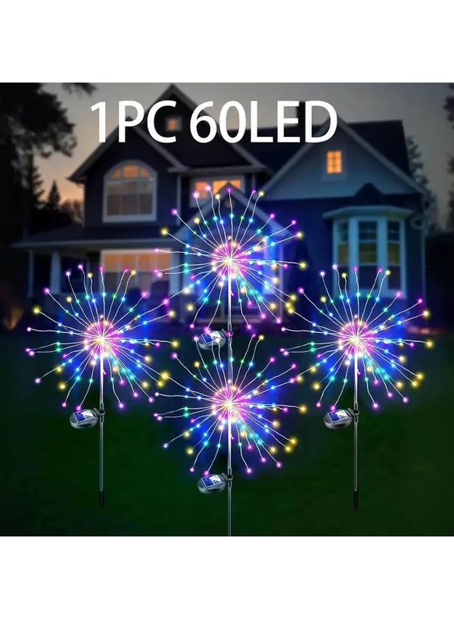 60 LED Smart Solar Outdoor Fireworks Lights Multicolor 8 Modes Auto On Off Garden - Image 1