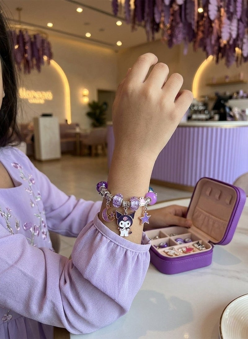 kuromi 26 Pieces Beaded Bracelet Making Kit, Girls Bead Jewelry Making Kit for DIY Making Necklace Gift for Girls Aged 7-14 with Jewelry Box - Image 5