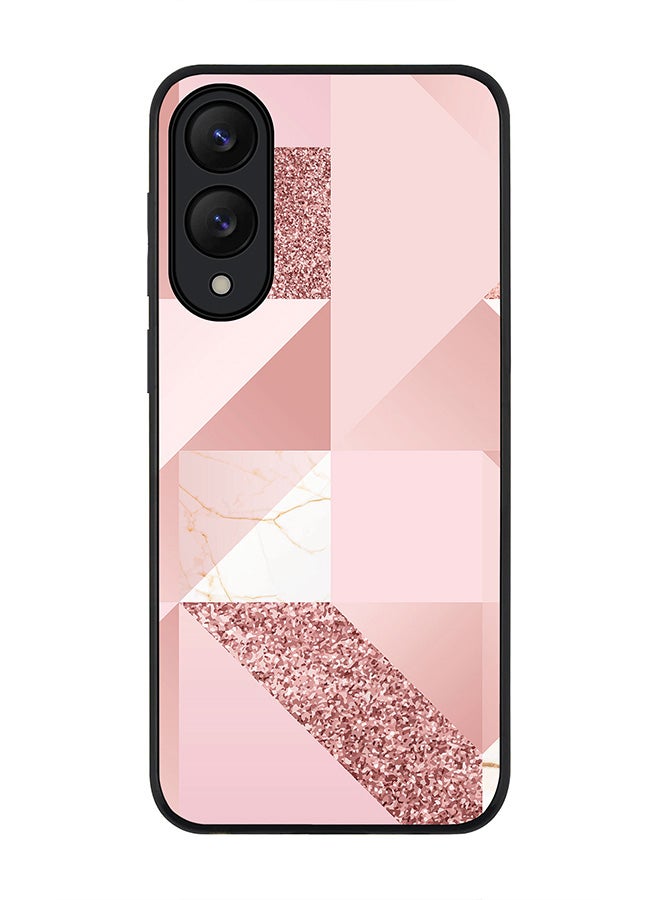 Stylizedd For Samsung Galaxy S25 Edge Case,Slim fit Camera Protection, Shockproof Thin Phone cover  - Marble Pink Geometric