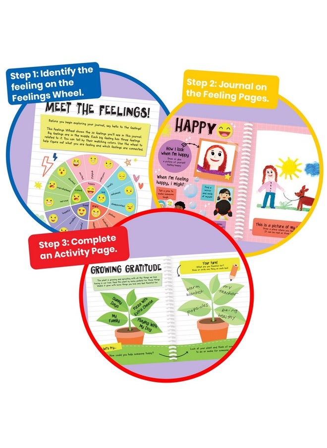 hand2mind hand2mind Express Your Feelings Journal, Emotions Journal for Kids with Feelings Wheel, Social Emotional Books for Kids, Growth Mindset for Kids, Mindfulness for Kids, Calm Down Corner Supplies  - Image 3