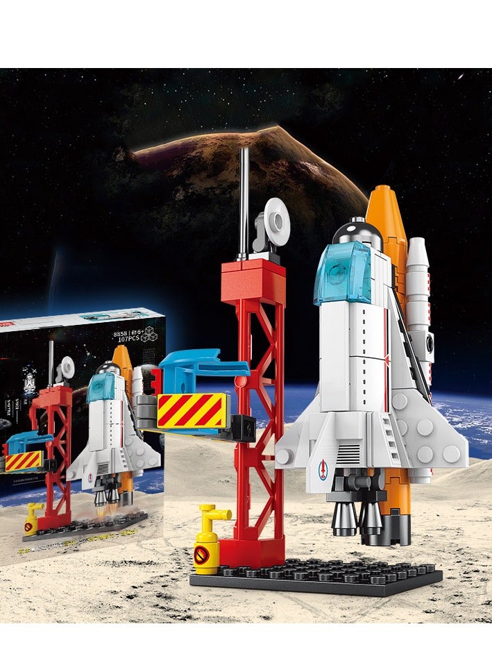 107-Piece Aviation Rocket Building Blocks Toys, Spacecraft Models, Train Hands-On Skills Develop Intelligence And Stimulate Creativity  - Image 1