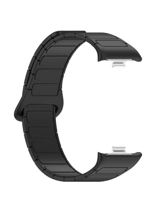 Kmaxai Magnetic Silicone Watch Band For Xiaomi Mi Band 9/8 Pro And Redmi Watch 5/4, Creative Bracelet Chain Sports Watch Band, Dopamine Men's And Women's Replacement Wristband, Black - Image 5