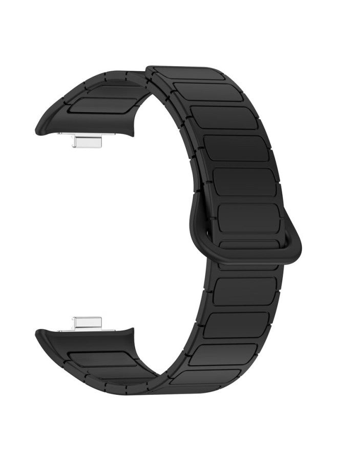 Kmaxai Magnetic Silicone Watch Band For Xiaomi Mi Band 9/8 Pro And Redmi Watch 5/4, Creative Bracelet Chain Sports Watch Band, Dopamine Men's And Women's Replacement Wristband, Black - Image 4