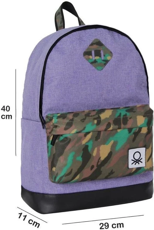 بينيتون School Backpack Purple Camouflage