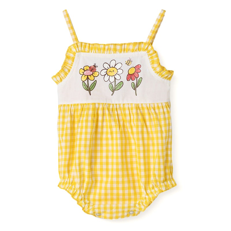 نوتيناتي رومبر بناتي كاروهات بأكمام بحمالات قطني لعمر - شهر - Image 1