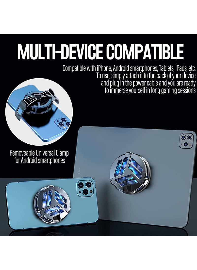 KASTWAVE - Magnetic Phone Cooler with Wireless Charging, Phone Cooling Fan for iPhone Android for iPad and Tablet, Phone Radiator with RGB LEDs and Universal Clamp for Gaming, for iPhone 12 13 for MagSafe - Image 1