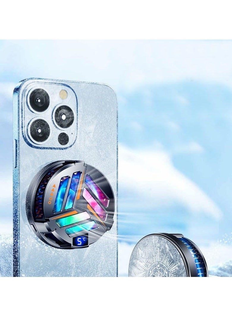 KASTWAVE - Magnetic Phone Cooler with Wireless Charging, Phone Cooling Fan for iPhone Android for iPad and Tablet, Phone Radiator with RGB LEDs and Universal Clamp for Gaming, for iPhone 12 13 for MagSafe - Image 1