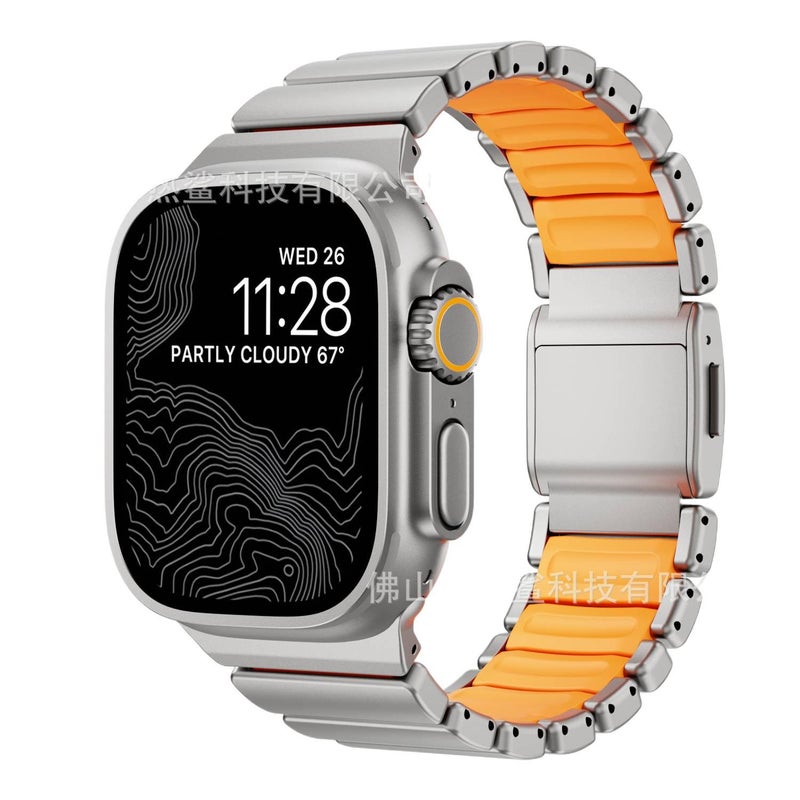 سوار ساعة ذكية سوار رياضي من السيليكون متوافق باللون أخضر قابل للتعديل مع Apple Watch 42/44/45/49mm بملاءمة قابلة للتعديل وحزام بديل - Image 5