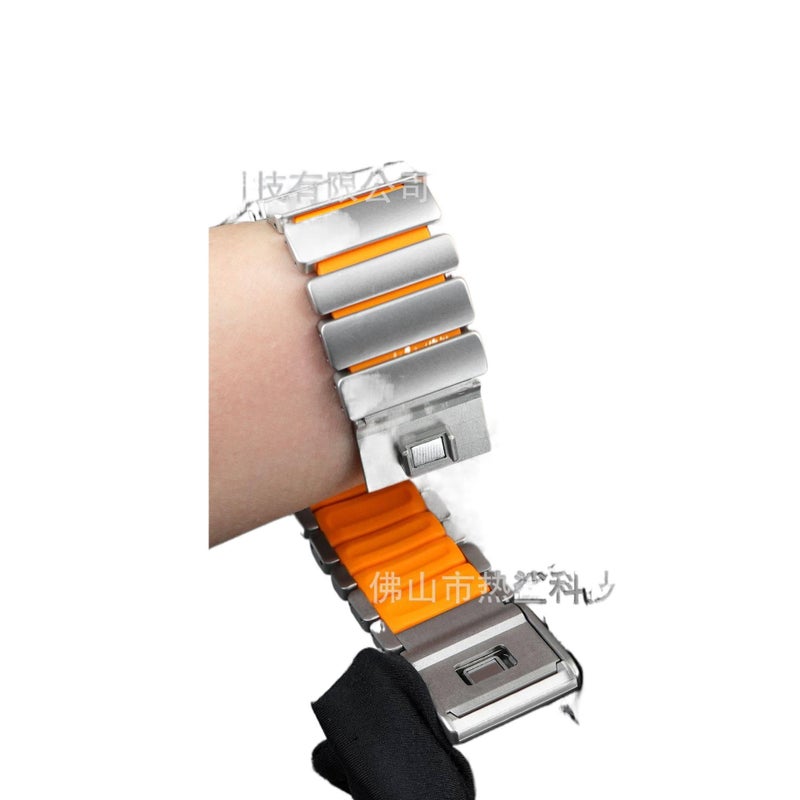 سوار ساعة ذكية سوار رياضي من السيليكون متوافق باللون أخضر قابل للتعديل مع Apple Watch 42/44/45/49mm بملاءمة قابلة للتعديل وحزام بديل - Image 4