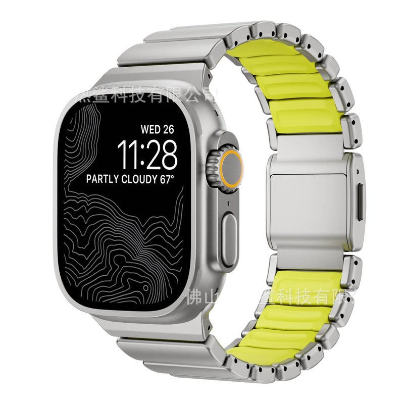 سوار ساعة ذكية سوار رياضي من السيليكون متوافق باللون أخضر قابل للتعديل مع Apple Watch 42/44/45/49mm بملاءمة قابلة للتعديل وحزام بديل - Image 1