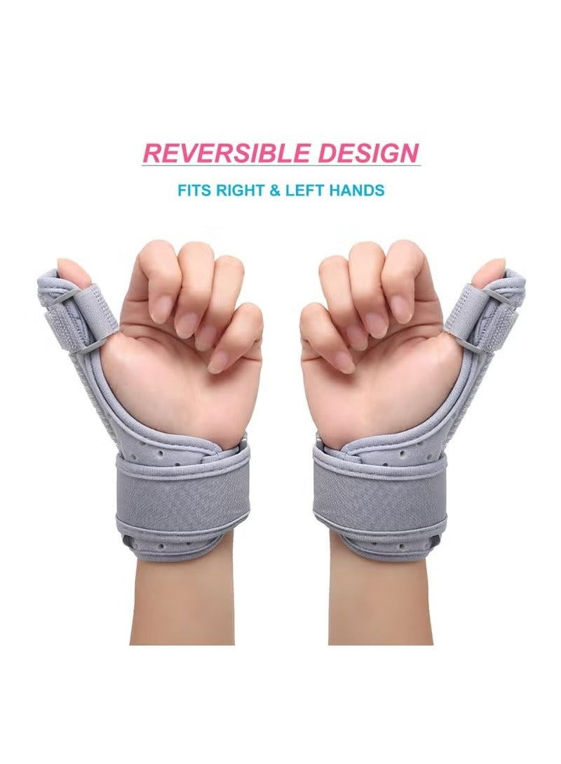 Reversible Thumb and Wrist Brace for Both Hands Comfortable Spica Support Splint for Sprains Arthritis BlackBerry Thumb Lightweight and Breathable Unisex Gray 1 Pack - Image 3