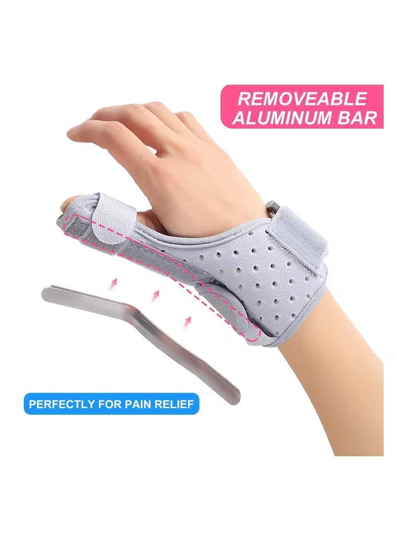 Reversible Thumb and Wrist Brace for Both Hands Comfortable Spica Support Splint for Sprains Arthritis BlackBerry Thumb Lightweight and Breathable Unisex Gray 1 Pack - Image 5