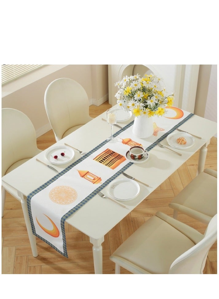 XiuWoo Ramadan Kareem Table Runner Table Decorations - Islamic Ramadan Table Runner - Muslim Eid Mubarak Party Home Kitchen Dining Room Table Dec - Image 3