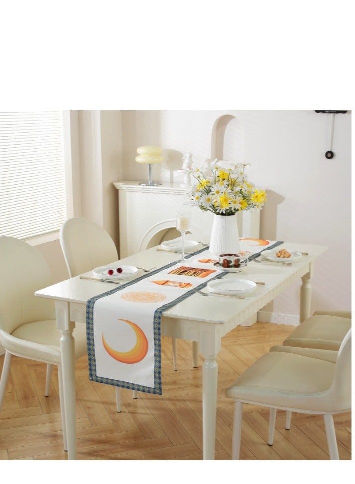 XiuWoo Ramadan Kareem Table Runner Table Decorations - Islamic Ramadan Table Runner - Muslim Eid Mubarak Party Home Kitchen Dining Room Table Dec - Image 2