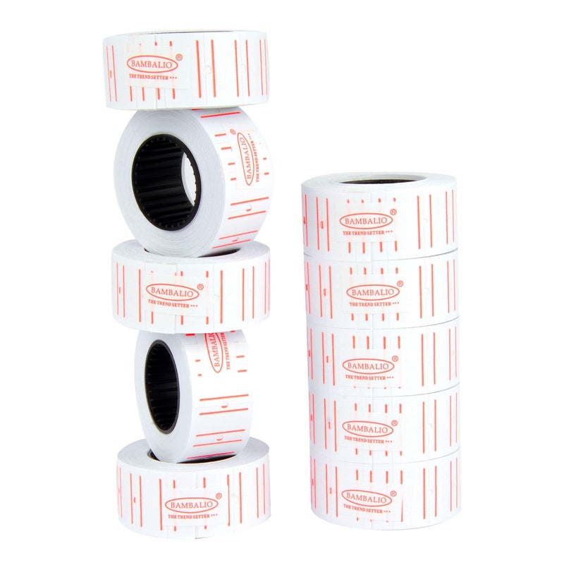 BAMBALIO Price Label ROLL 10 Rolls x 600 Labels Compatible with All Single Line Labeling Machines (White) - Image 2