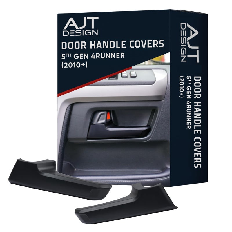 AJT DESIGN Door Handle Covers Compatible with Toyota 4Runner 2010 5th Gen  5th gen 4runner Chrome Delete Accessories  ABS Plastic Front  Back Interior Car Door Handle Cover Made in USA  Black