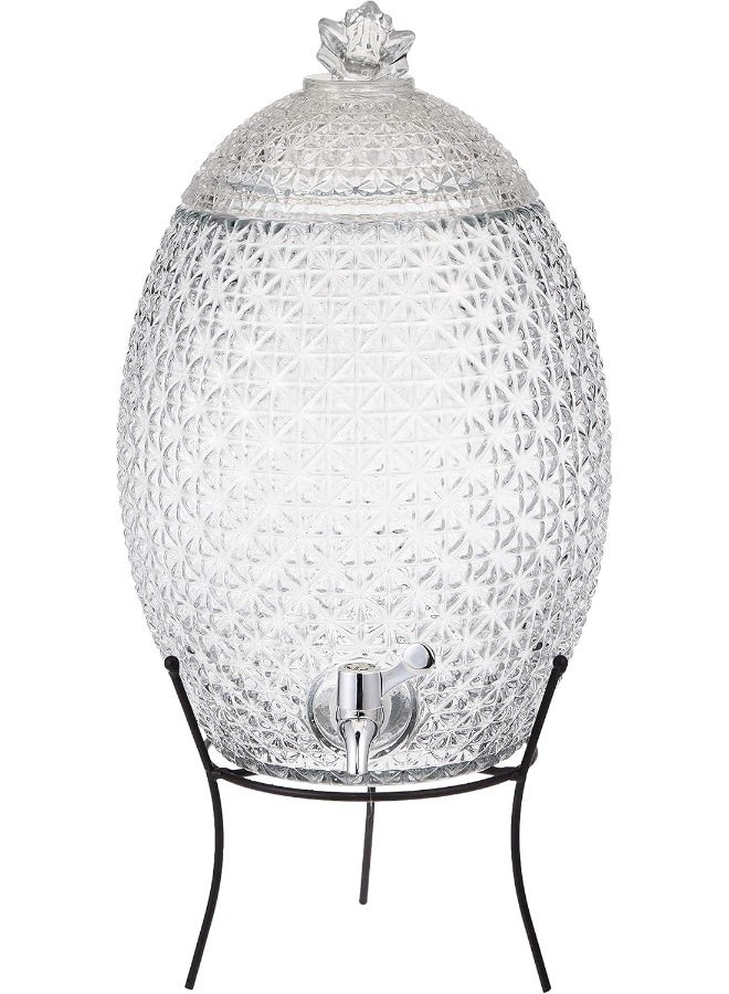 Harmony Harmony ST038B-10 TABLE TOP 10L GLAS PINEAPPLE JAR WITH METAL STAND AND NORMAL DISPENSER  - Image 1