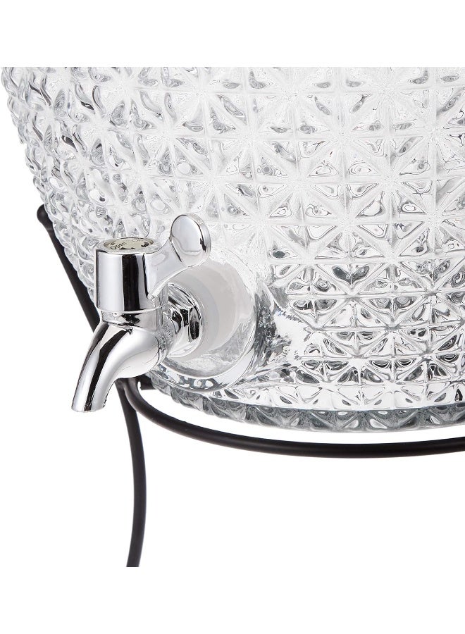 Harmony Harmony ST038B-10 TABLE TOP 10L GLAS PINEAPPLE JAR WITH METAL STAND AND NORMAL DISPENSER  - Image 2