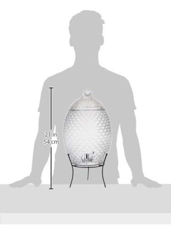 Harmony Harmony ST038B-10 TABLE TOP 10L GLAS PINEAPPLE JAR WITH METAL STAND AND NORMAL DISPENSER  - Image 3
