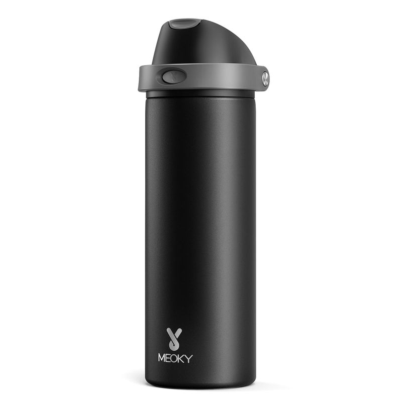 Meoky 24 oz Insulated Water Bottle for Sports: Meoky Stainless Steel Water Bottle with 2-in-1 Straw and Spout Lid - Leak Proof, Cold for 24 Hours, Fits in Car Cup Holder, BPA-Free for Travel Gym, Night - Image 1