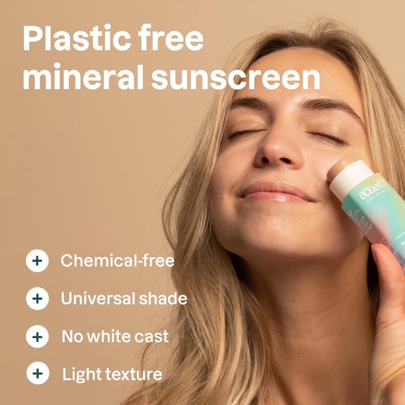 ATTITUDE Oceanly Tinted Face Cream Stick with SPF 30, EWG Verified, Plastic-Free, Broad Spectrum UVA/UVB Protection with Zinc Oxide, Universal Tint, Unscented, 1 Ounce - Image 2