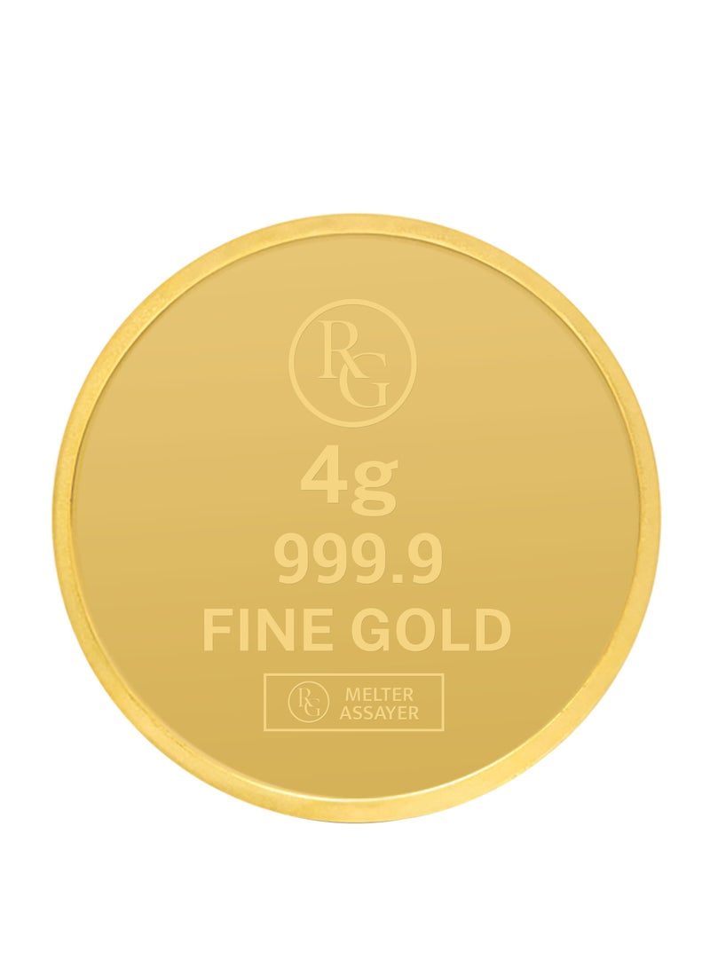 RG REFINERY Rafmoh Bullion 4 Gram 24k Gold Coin with Ganesh Design - 4 Grams Gold Coin 24KT 999.9 Purity - Image 3