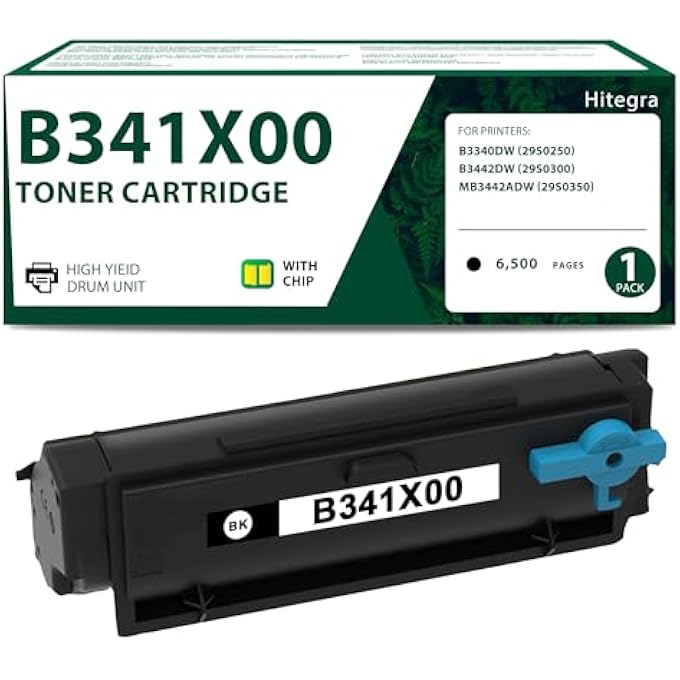 خرطوشة حبر عالية الإنتاجية B3340 B341X00 بديل أسود لطابعة ليكسمارك B3340 متوافقة مع B3340DW (29S0250) B3442DW (29S0300) MB3442ADW (29S0350) حبر أسود، 1 عبوة - Image 1