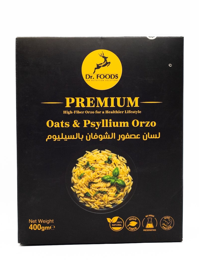 Dr. Foods Dr. Foods Premium Oats & Psyllium Orzo Pasta, 400g, High Fiber, Gourmet Pasta Alternative 